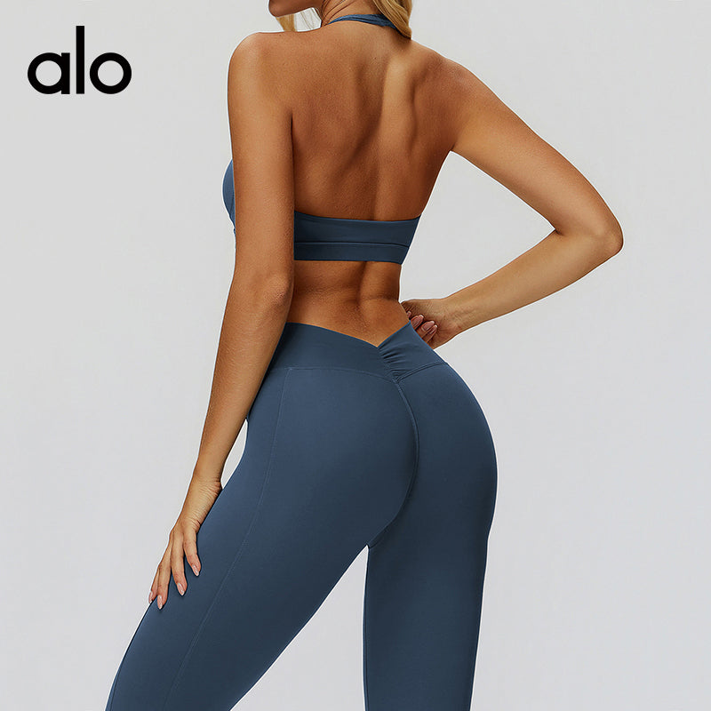 Alo Yoga Bare Sensation Yoga Bra - Neck-Attached, Beautiful Back, High-Class Fitness Underwear