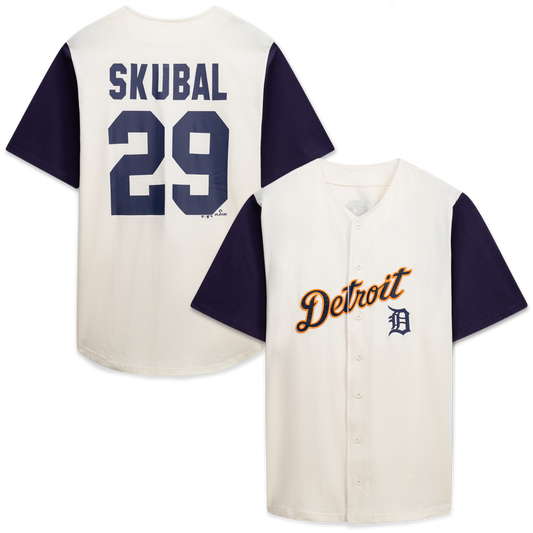 Detroit Tigers Profile Big &amp;amp; Tall Two-Color Fashion Jersey - Cream/Navy