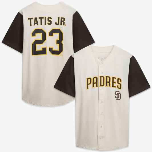 San Diego Padres Profile Big &amp;amp; Tall Two-Color Fashion Jersey - Cream/Brown