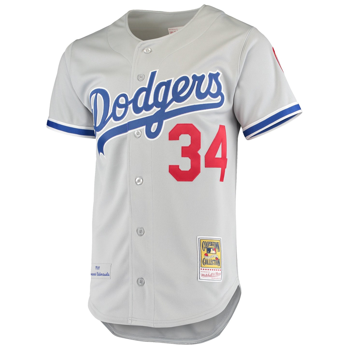 Fernando Valenzuela Los Angeles Dodgers Mitchell &amp;amp; Ness Road 1981 Cooperstown Collection Authentic Jersey - Gray