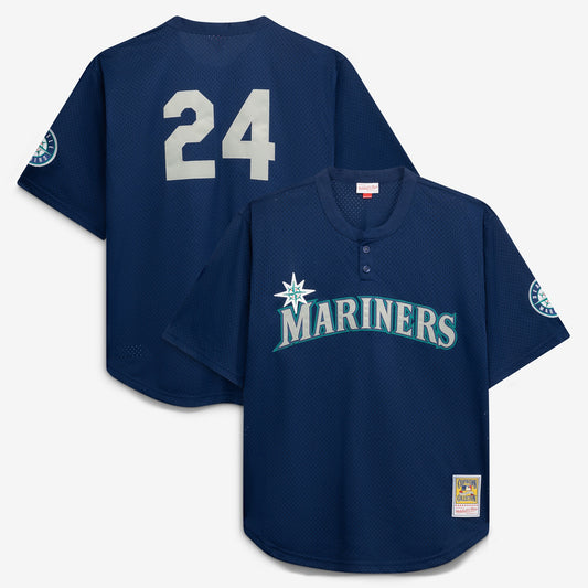 Seattle Mariners Mitchell &amp;amp; Ness Big &amp;amp; Tall Cooperstown Collection Mesh Batting Practice Jersey - Navy