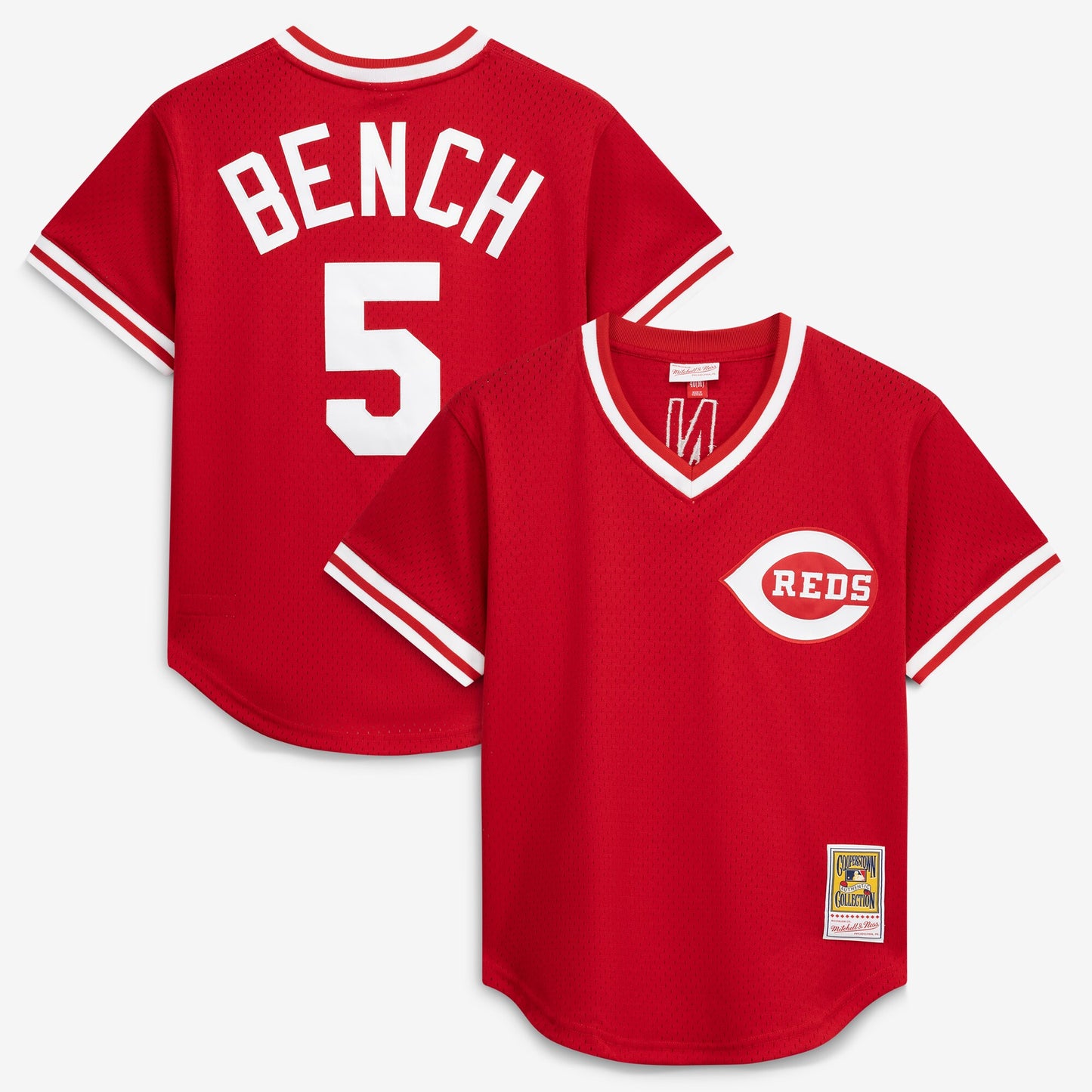 Johnny Bench Cincinnati Reds Mitchell &amp;amp; Ness Authentic Batting Practice Jersey - Scarlet