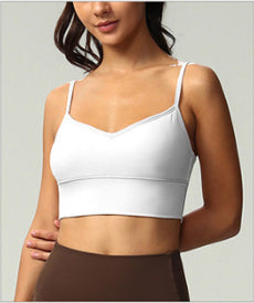 Aloyoga Bare Sensuality V-neck Fitness Bra with Sexy Yoga Top and U-shaped Open Back Yoga Set