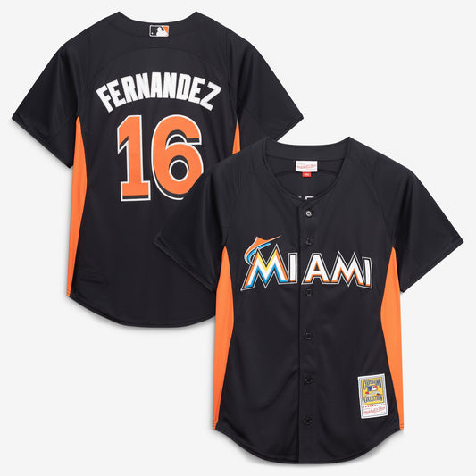 Jose Fernandez Miami Marlins Mitchell &amp;amp; Ness Authentic Batting Practice Jersey - Black