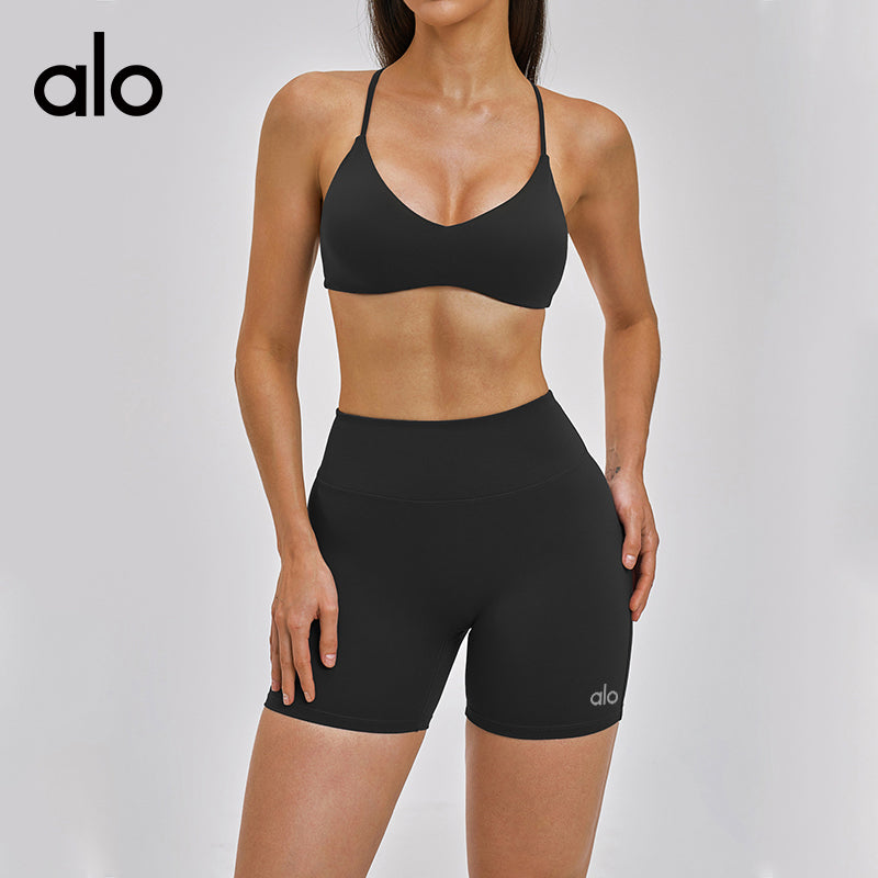 Alo Yoga Brushed High Waist Tight Hip Lifting Yoga Pants, Running Fitness Sports Shorts
