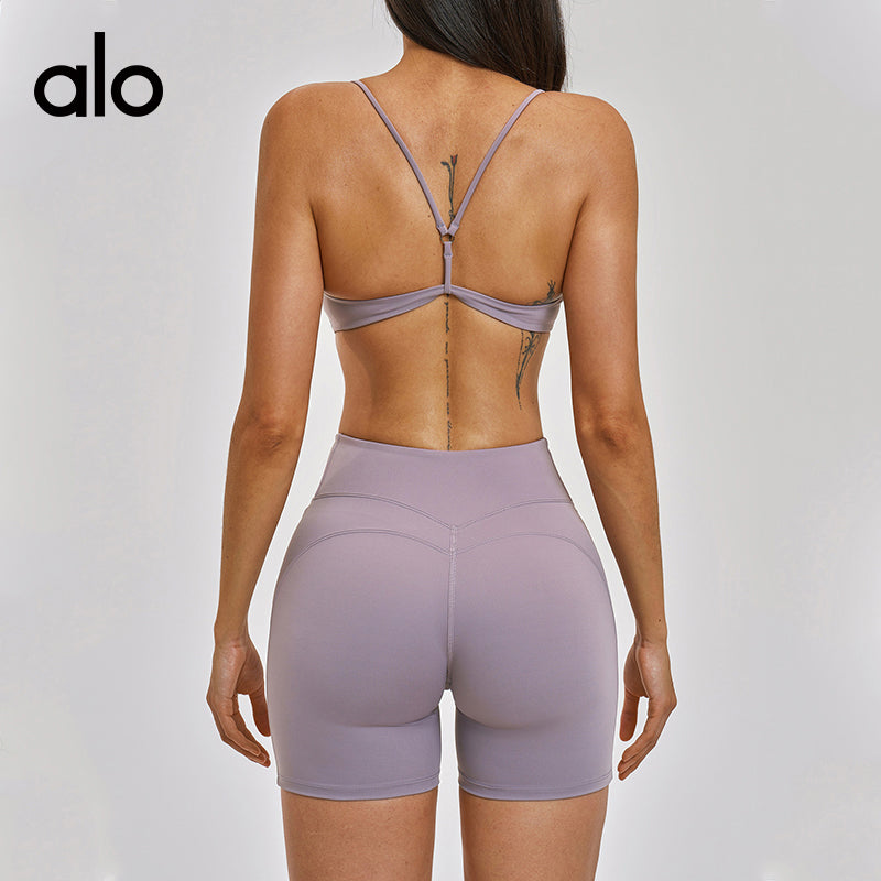 Alo Yoga Brushed High Waist Tight Hip Lifting Yoga Pants, Running Fitness Sports Shorts