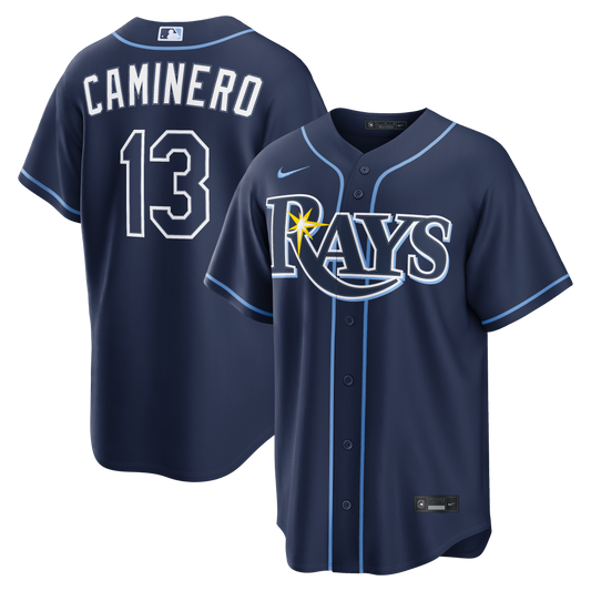 Junior Caminero Tampa Bay Rays Nike Road Replica Jersey - Navy