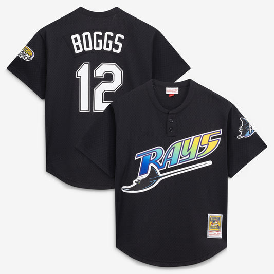Wade Boggs Tampa Bay Rays Mitchell &amp;amp; Ness Authentic Batting Practice Jersey - Black