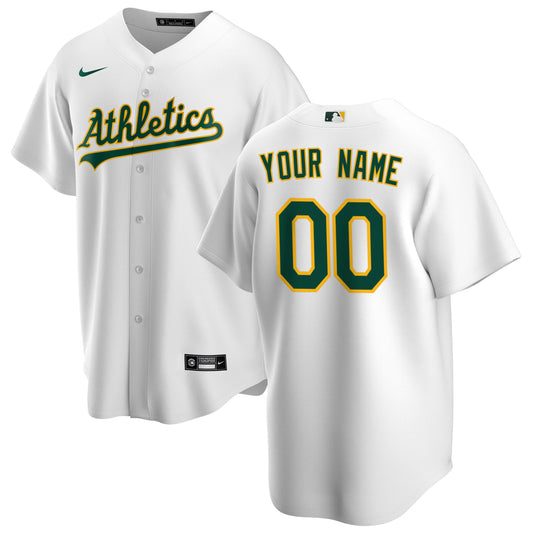 Athletics Nike Home Replica Custom Jersey - White