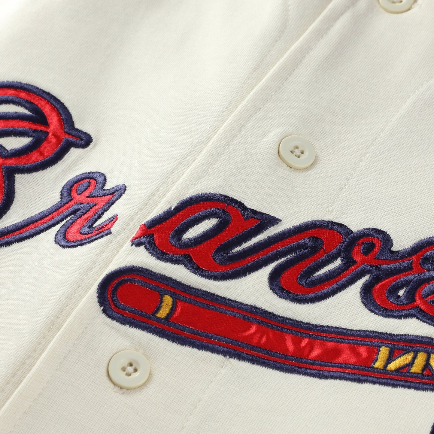 Atlanta Braves Profile Big &amp;amp; Tall Two-Color Fashion Jersey - Cream/Navy