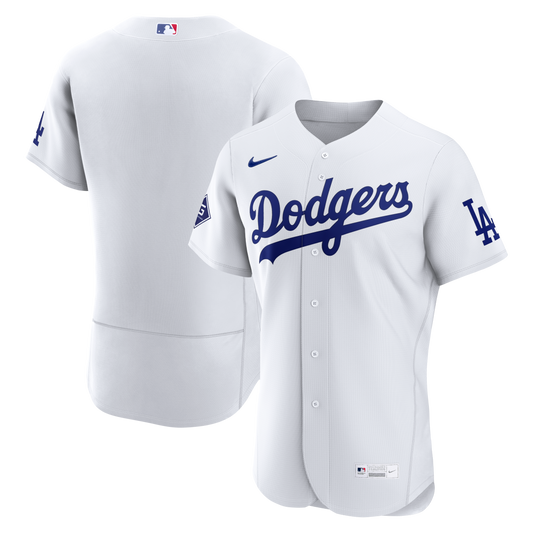 Los Angeles Dodgers Nike Home Sponsor Patch Authentic Jersey - White