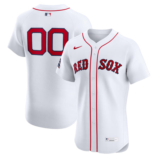 Boston Red Sox Nike Home Elite Sponsor Patch Custom Jersey - White