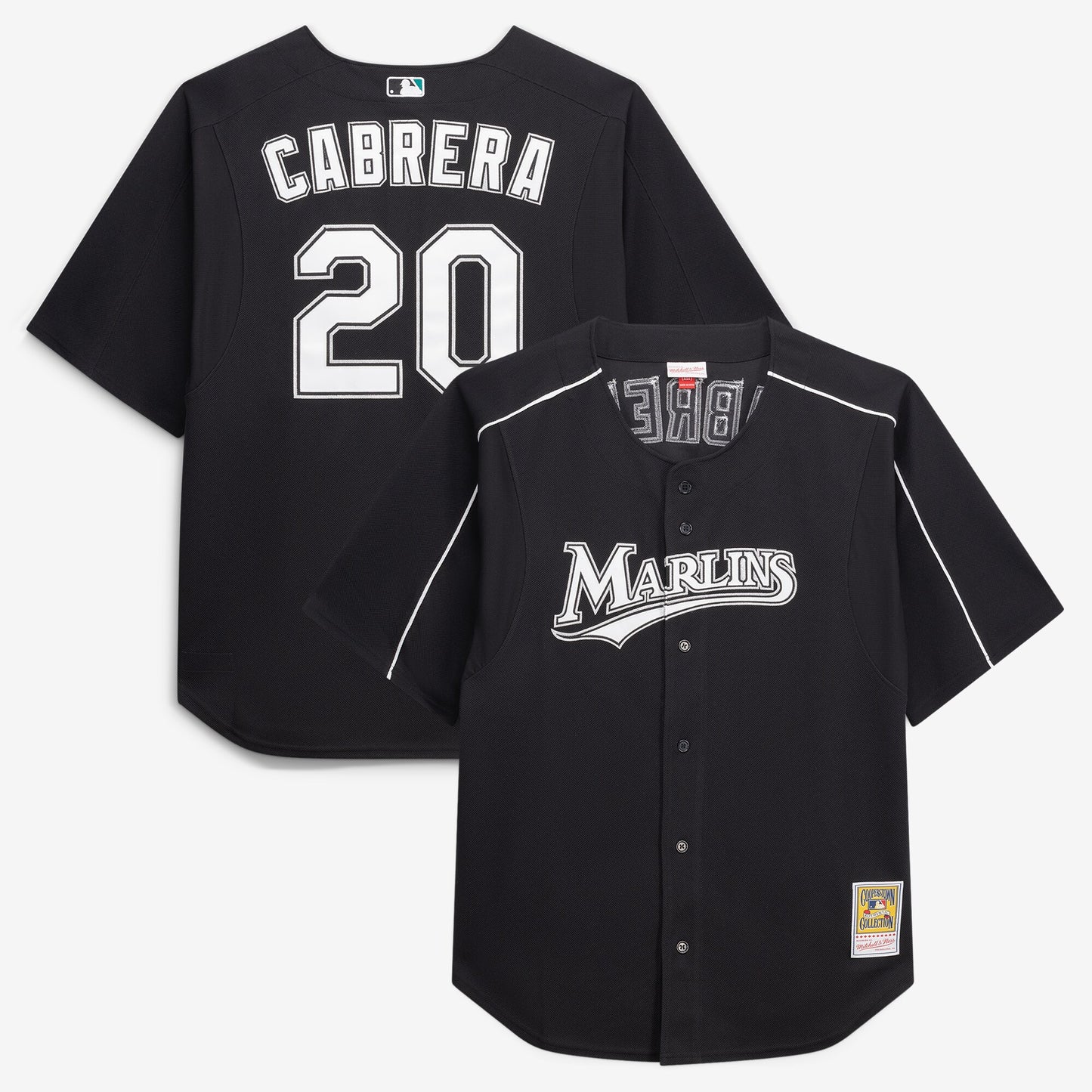 Miguel Cabrera Miami Marlins Mitchell &amp;amp; Ness Big &amp;amp; Tall Cooperstown Mesh Batting Practice Jersey - Black