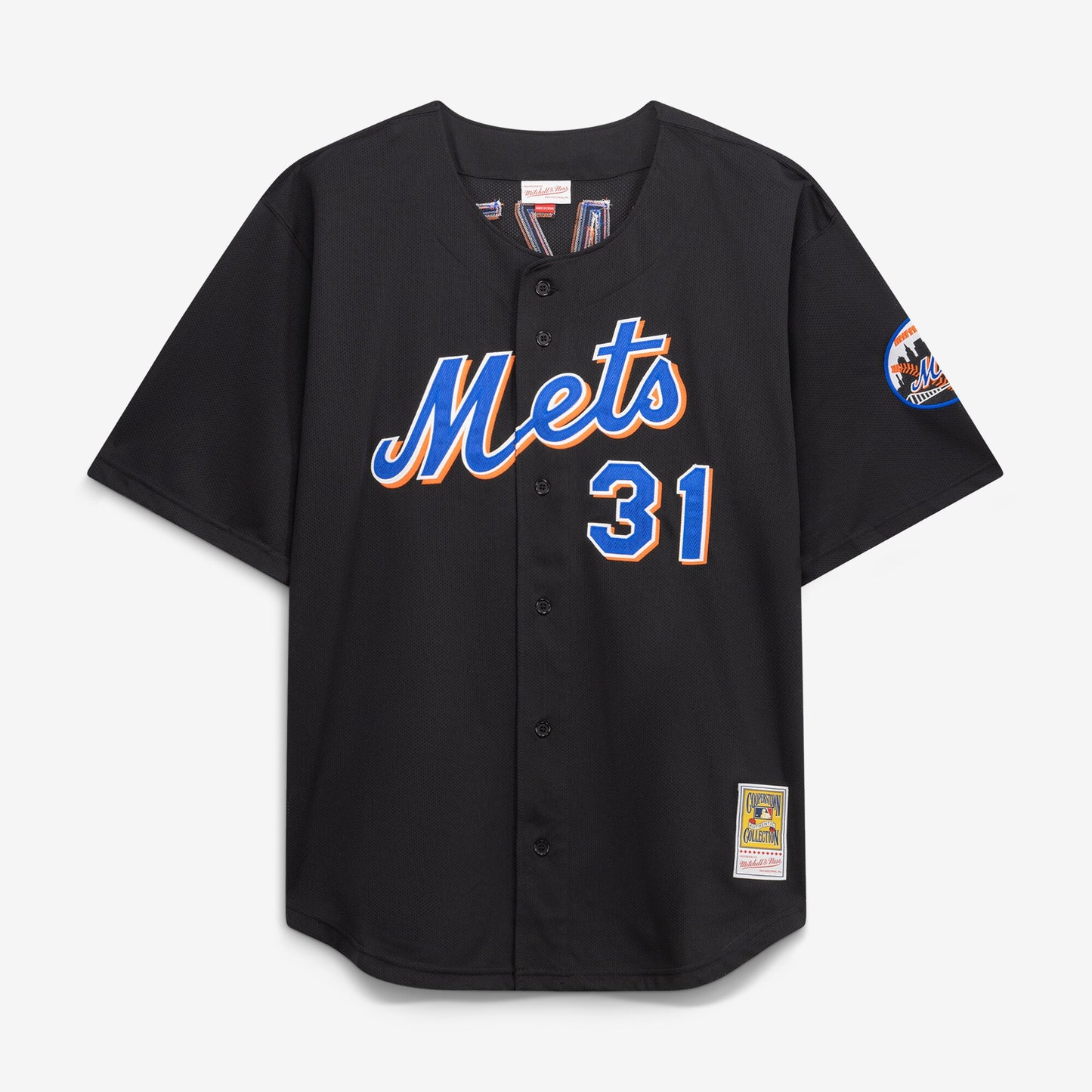 Mike Piazza New York Mets Mitchell &amp;amp; Ness Big &amp;amp; Tall Cooperstown Mesh Batting Practice Jersey - Black