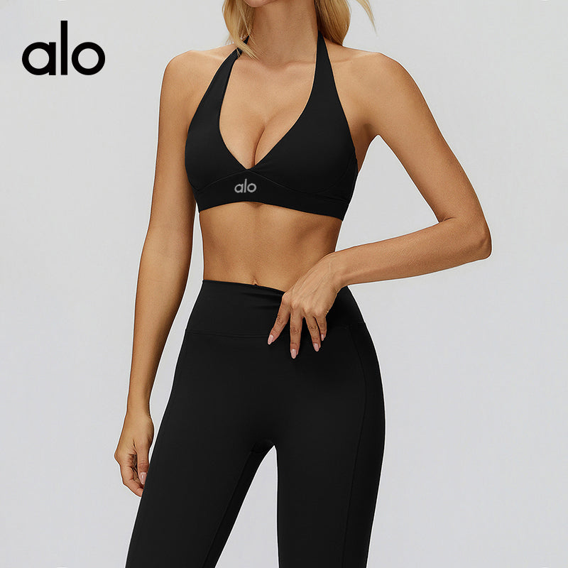Alo Yoga Bare Sensation Yoga Bra - Neck-Attached, Beautiful Back, High-Class Fitness Underwear