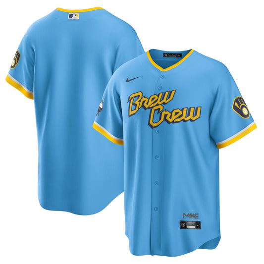 Milwaukee Brewers Nike City Connect Replica Team Jersey - Powder Blue