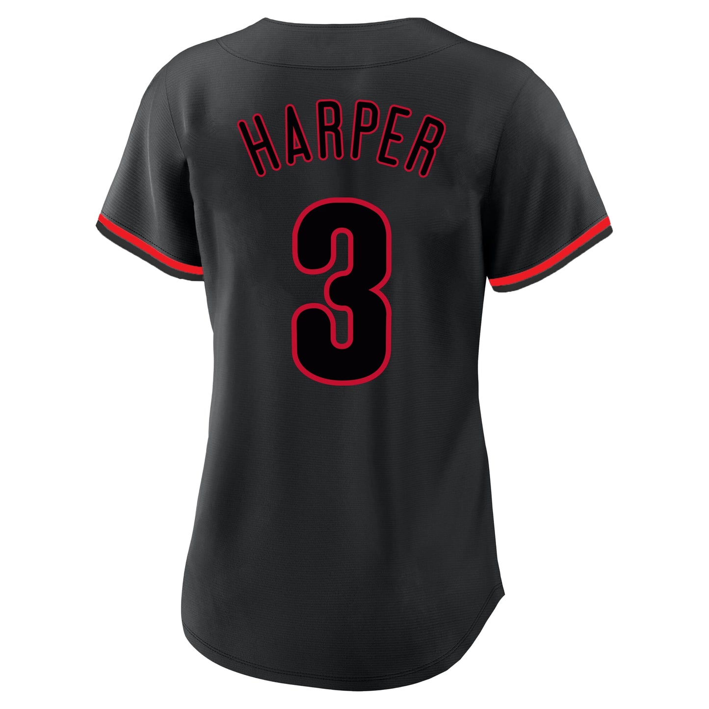 Bryce Harper Philadelphia Phillies Profile Women's Plus Size Player Name &amp;amp; Number Fashion Jersey - Black