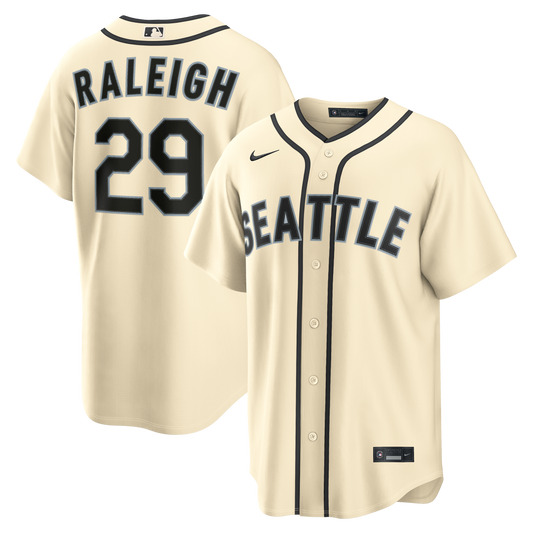 Cal Raleigh Seattle Mariners Nike Alternate Replica Jersey - Cream
