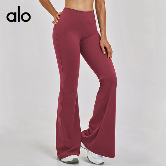 Alo Yoga Brushed High-Waist Bootcut Leggings, Slim-Fit Casual Running Yoga Pants for Women