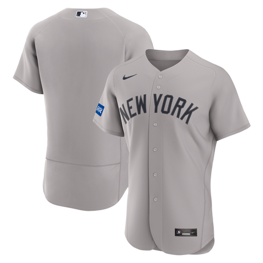New York Yankees Nike Road Sponsor Patch Authentic Jersey - Gray