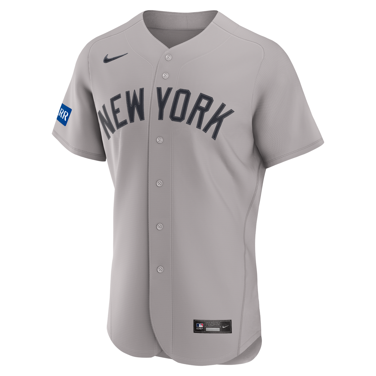 New York Yankees Nike Road Sponsor Patch Authentic Jersey - Gray