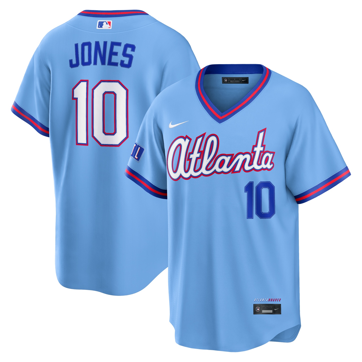 Chipper Jones Atlanta Braves Nike 2026 City Connect Stadium Jersey - Powder Blue