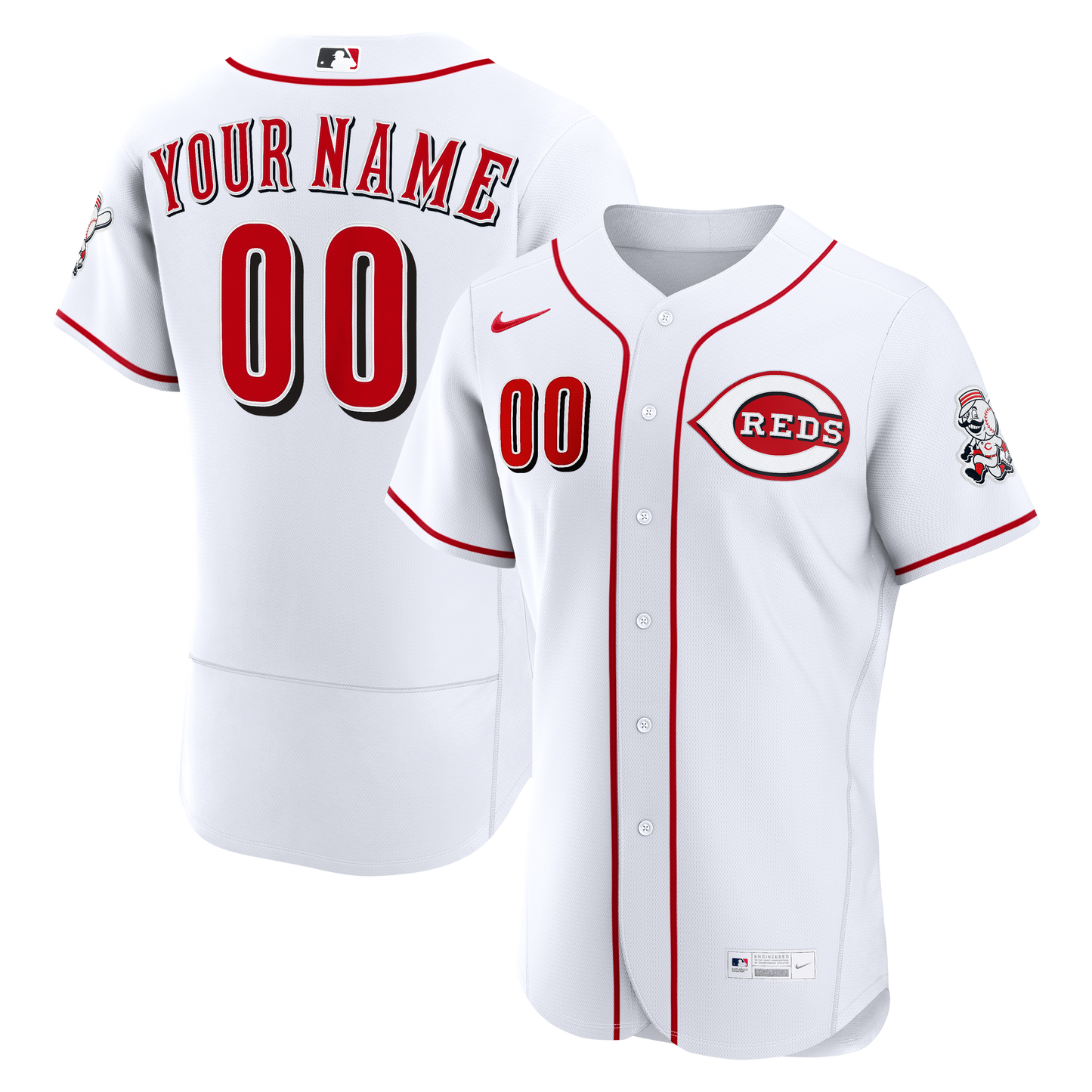 Cincinnati Reds Nike Home Authentic Custom Jersey - White