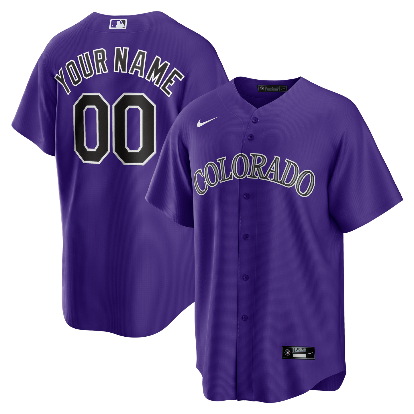 Colorado Rockies Nike Alternate Replica Custom Jersey - Purple