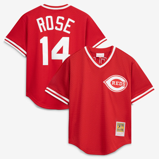 Pete Rose Cincinnati Reds Mitchell &amp;amp; Ness Authentic Batting Practice Jersey - Red