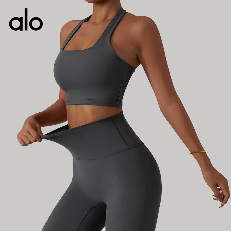 Aloyoga Back Support Fitness Bra for Running and Gym Use - Quick-Drying, Adjustable - Yoga-style Back Covering