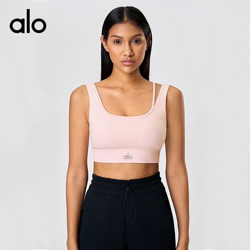 Aloyoga High-Intensity Fitness Sports Bra for Women with Semi-Fixed Cups and Back Buckles for Yoga